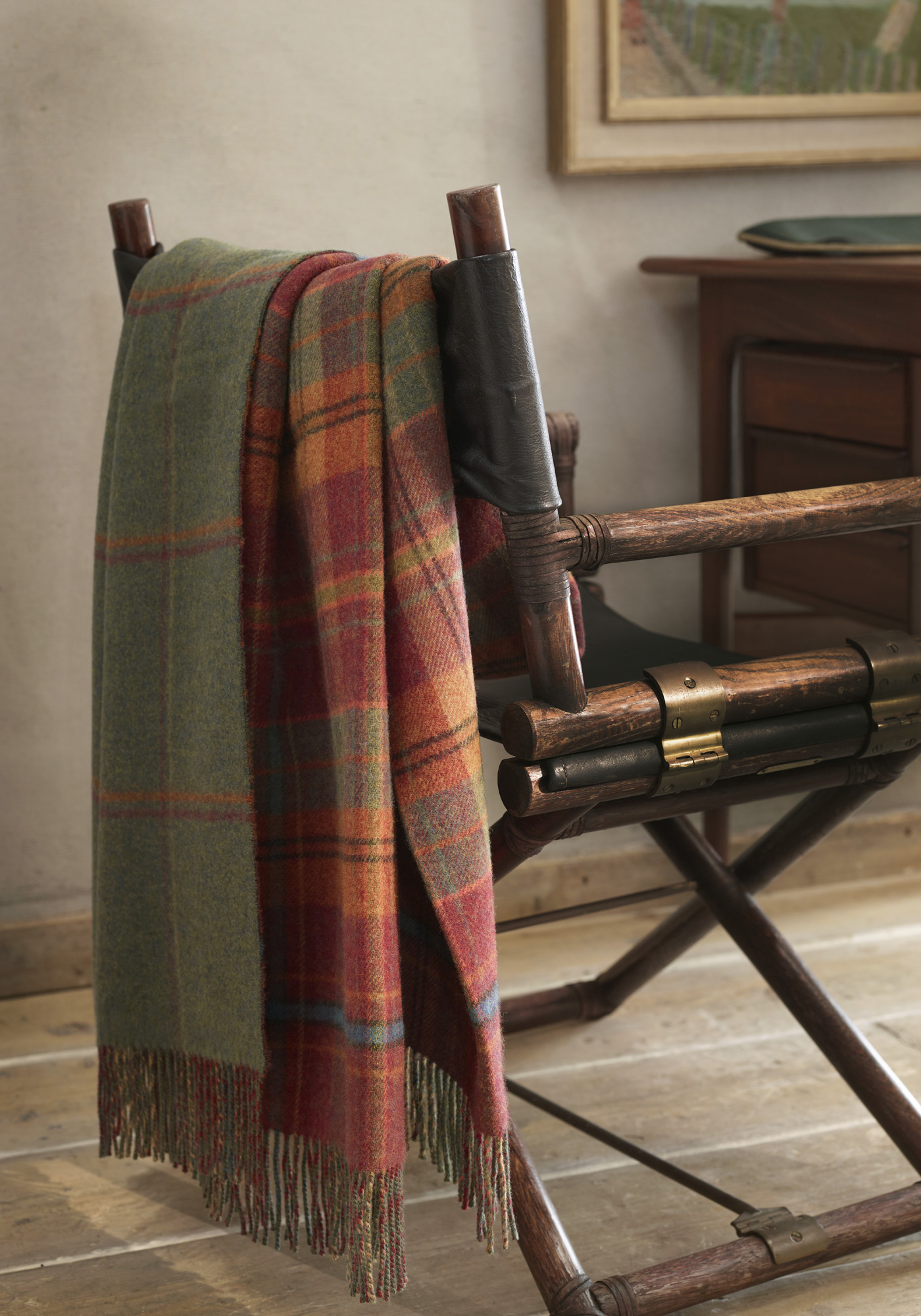Plaid Portree Gold Merino Lammwolle 140x185 Bronte By Moon Schottland
